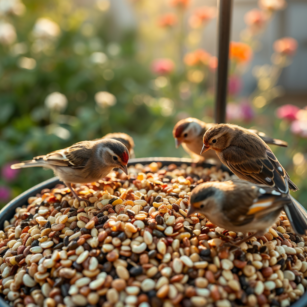 Bird seed for food